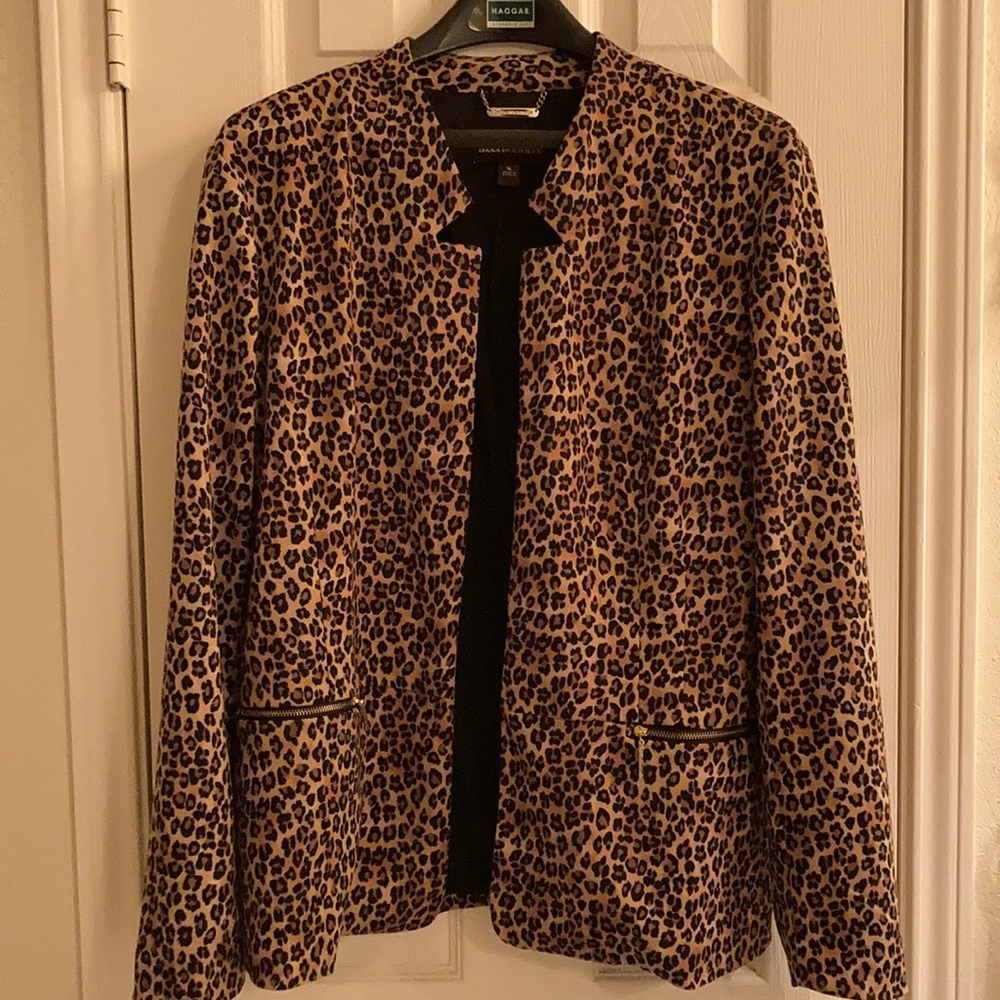 NWOT Dana Buchman Animal print Blazer sz 16